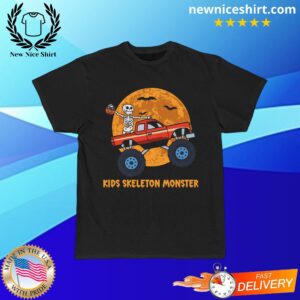 Skeleton Monster Truck Halloween Short-Sleeved T-Shirt - LATEST TRENDING CLOTHING