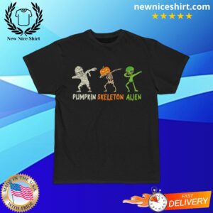 Pumpkin Skeleton Alien Halloween Dab Short-Sleeved T-Shirt - LATEST TRENDING CLOTHING