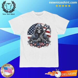 Grim reaper Patriotic clipart Short-Sleeved T-Shirt - LATEST TRENDING CLOTHING