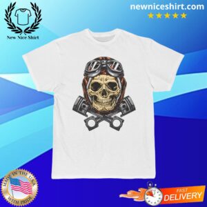 Motorcycle skull with helmet and goggles T-Shirt